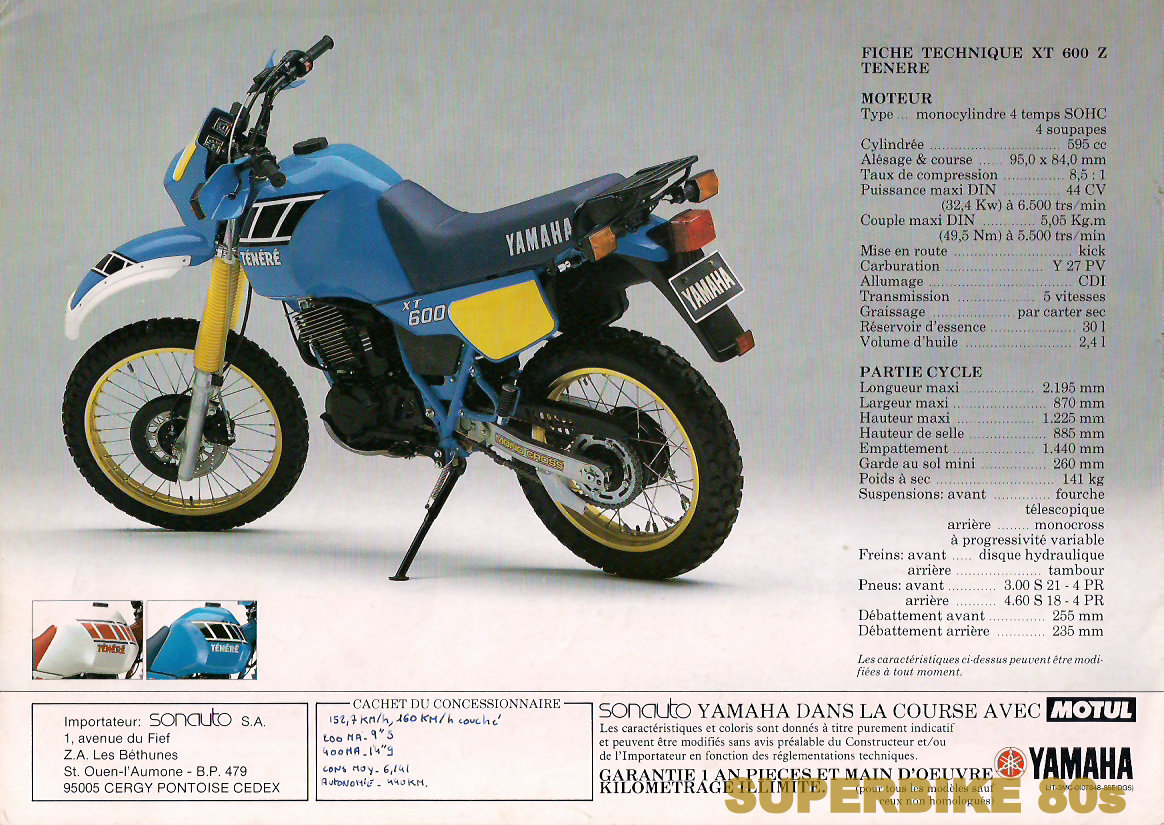 Yamaha XT 600 Tenere 1983 photo - 5